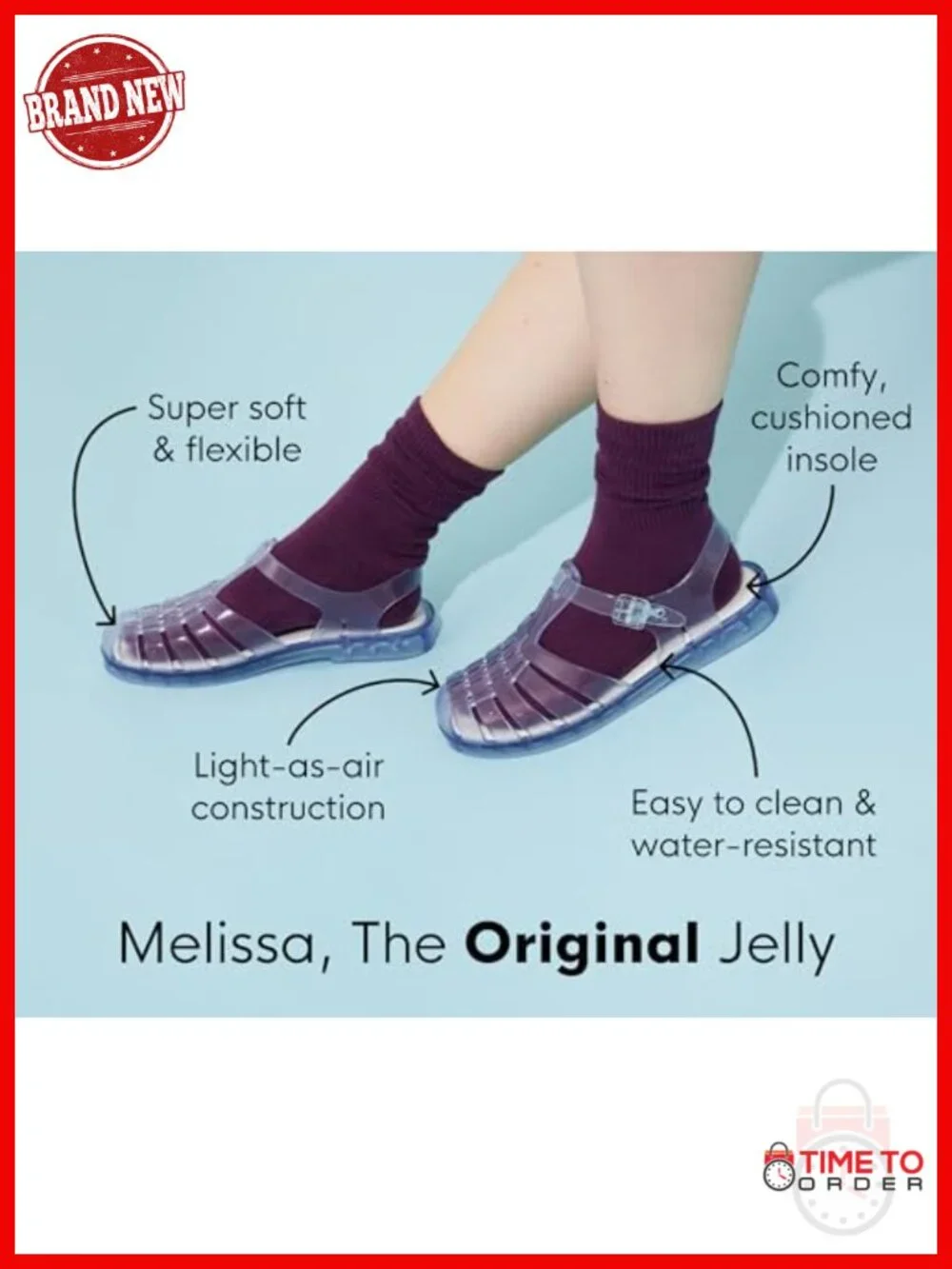 Classic Ballet Flat with Adjustable Strap - Light-as-Air PVC Construction -